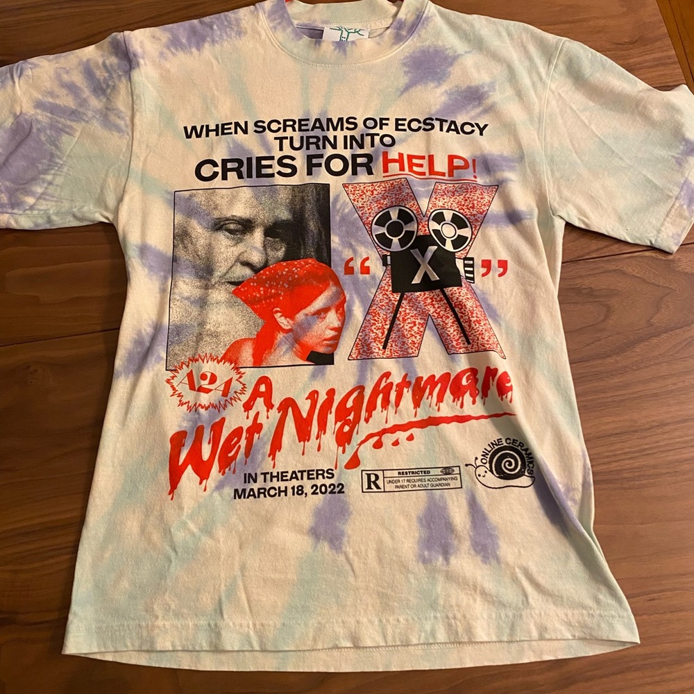 A24 x Online Ceramics X 2022 tie dye shirt. Small